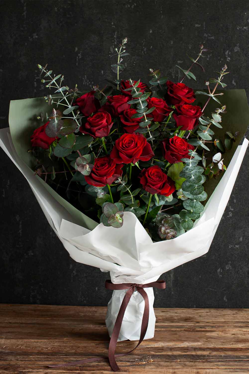 画像：【花束】ラッピング付き　赤いバラの花束