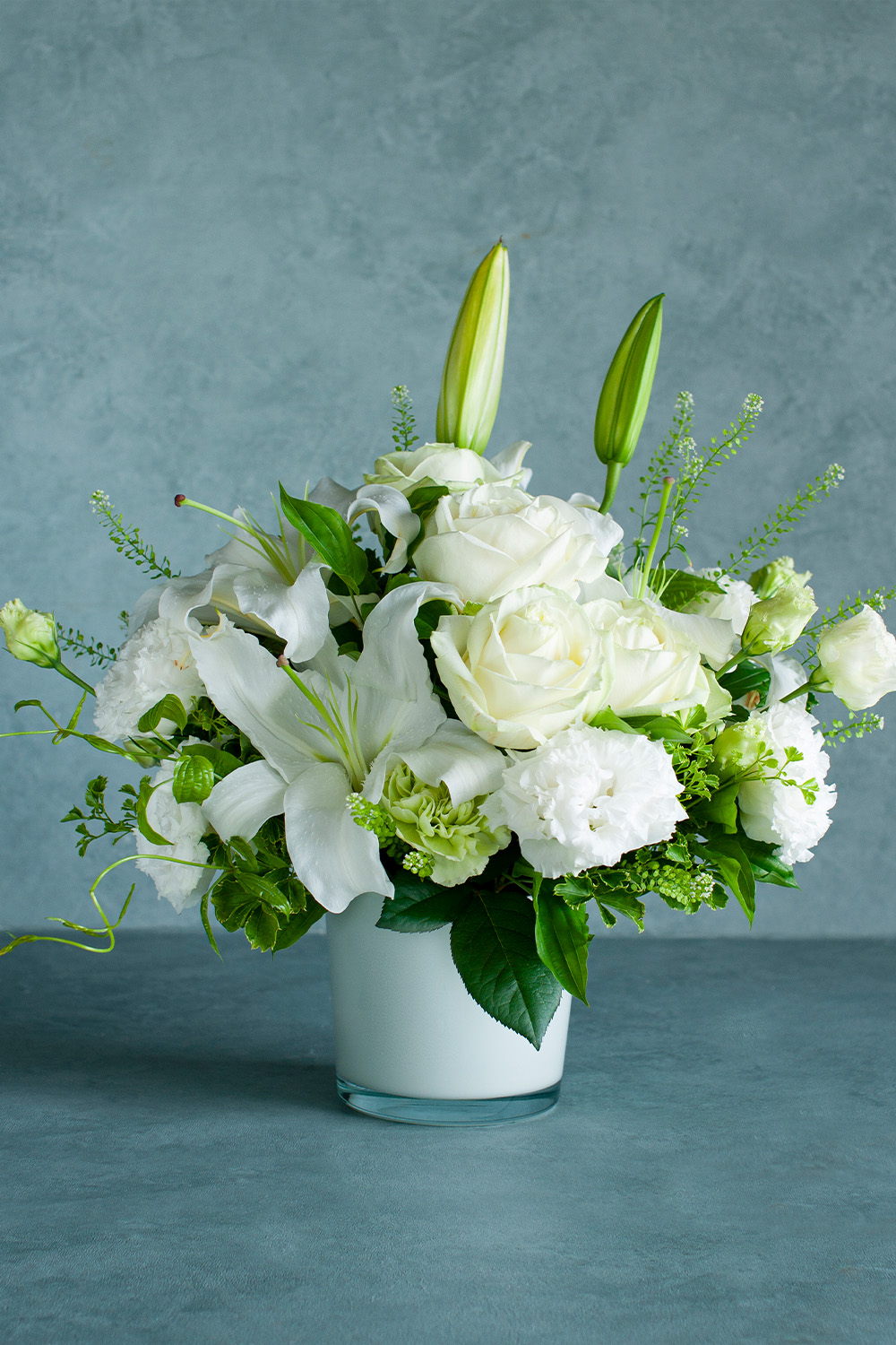 画像：グリーフケアアレンジメントL（ホワイト）　【クール宅配商品】