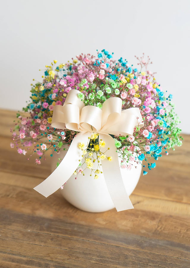 画像：【クール宅配商品】カラフルなかすみ草のアレンジメント「レインボーコットンキャンディ・アレンジメント」